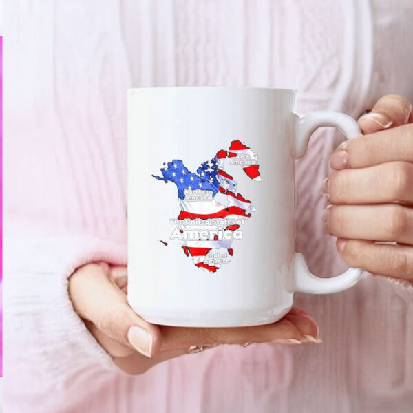 Donald Trump American Flag Canada Greenland Gulf Map Mug