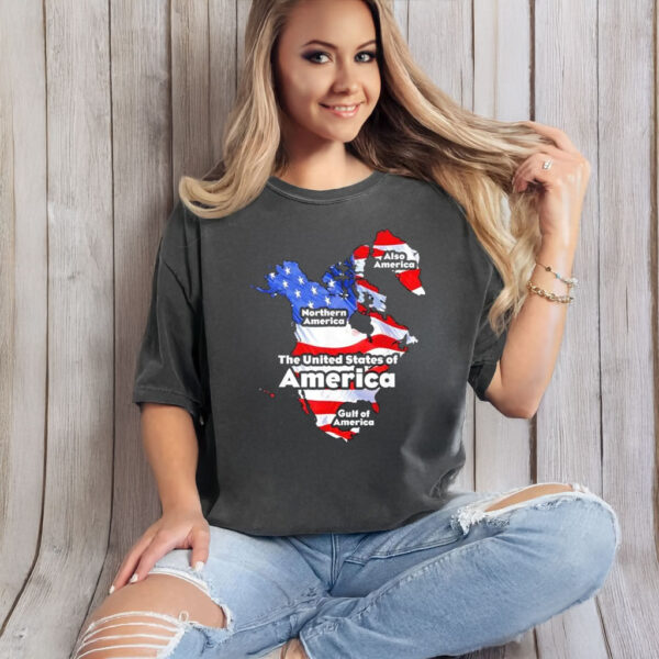 Donald Trump American Flag Canada Greenland Gulf Map T-Shirt