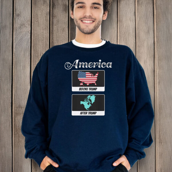 Political Map T-Shirt - America Before and After Trump