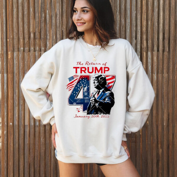 The Return Of Trump 47 American Flag T-Shirt