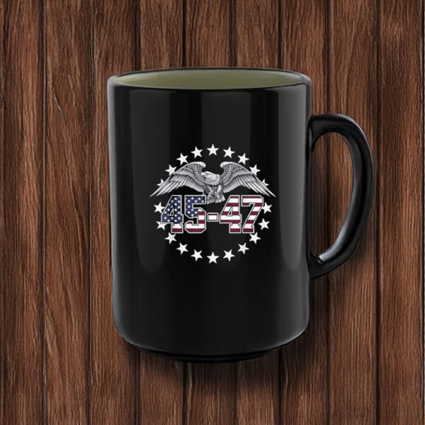 Trump 2024 President 45 47 American Flag Trump 2025 Election Mug