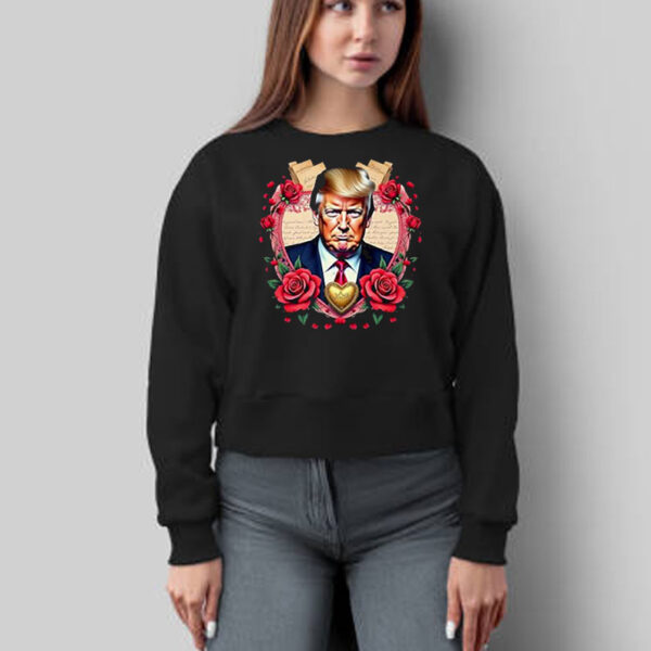 Trump Floral Portrait Heart Trump Is My Valentine Day Premium Shirt