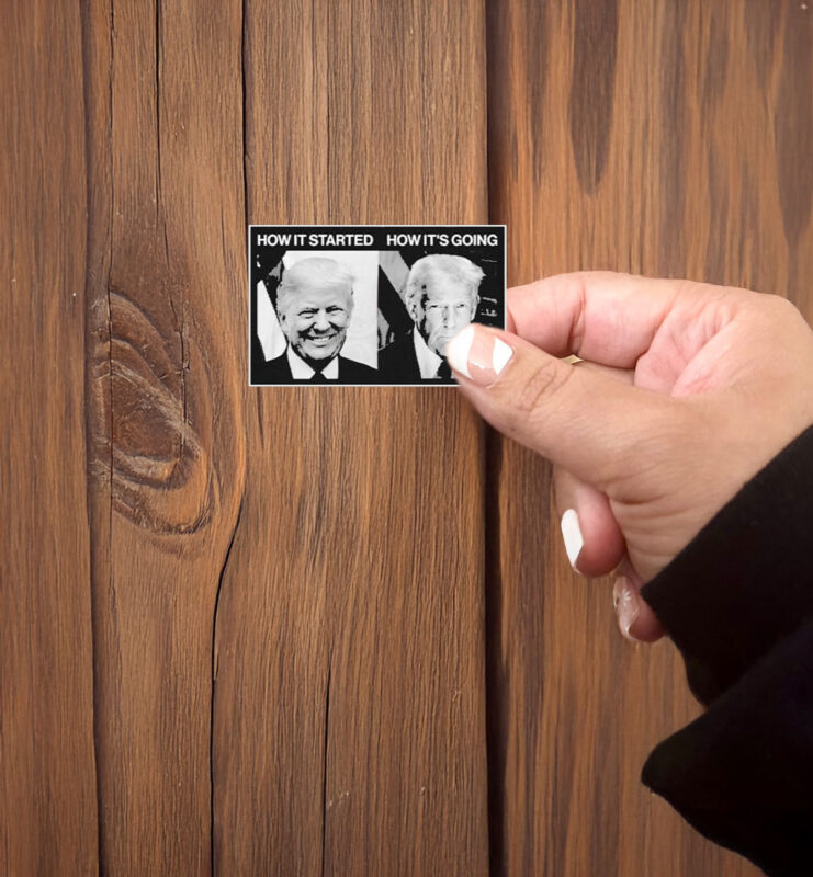 Trump How It Started Vs. How It’s Going Sticker ,Car Magnet