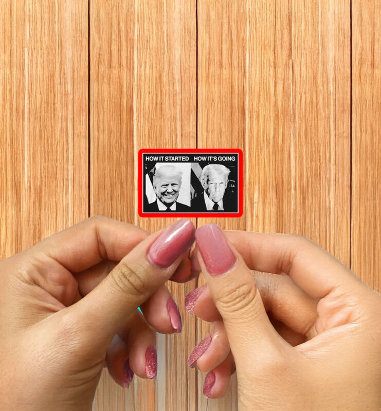 Trump How It Started Vs. How It’s Going Sticker ,Car Magnet