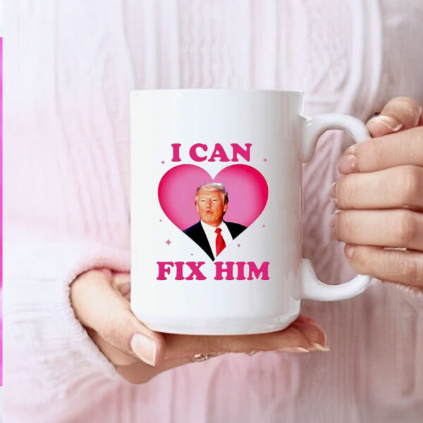 Trump Kiss I Can Fix Him Heart Mug