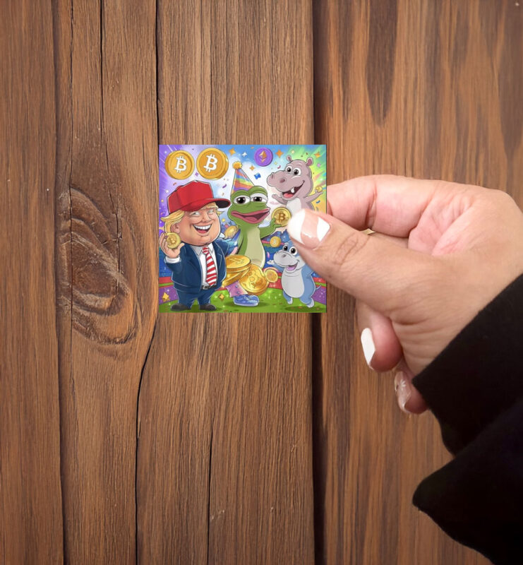 Trump Meme Coin Crypto President Meme 2025 Sticker ,Car Magnet